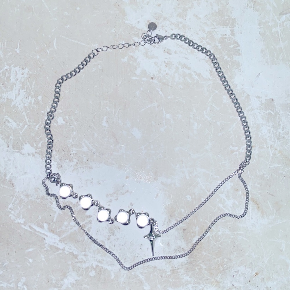 mcmlxxx designer choker necklace NWT UNI glow in the dark stones w cross​​​​​